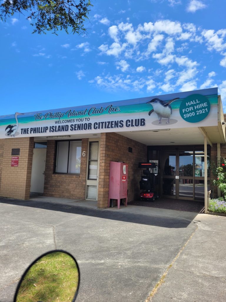 Phillip Island Senior Citizens Club is a meeting place and drop in centre providing social support and recreational activities for people aged over 55 years.
