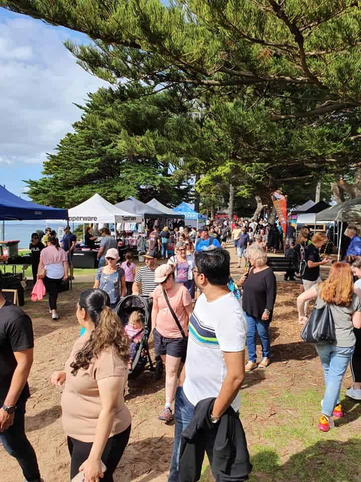 Cowes Sunday Markets on Phillip Island a vibrant community market offering local crafts, fresh produce, and unique finds and runs from 9am - 2pm.